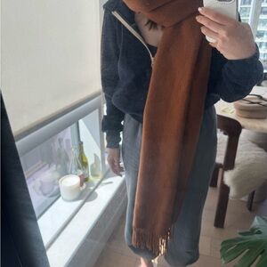 Everlane Chestnut Brown Long Wool Scarf